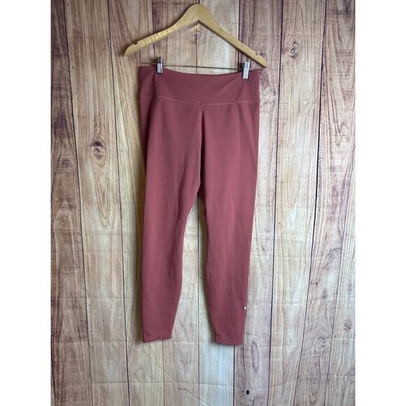 Nike Dri-Fit 7/8"  Leggings Burnt Brick Brown/Red Color Women's Size L - Picture 1 of 7